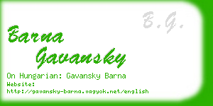 barna gavansky business card